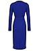 ANGVNS Women Long Sleeve Round Neck Cocktail Pencil Dress with Belt