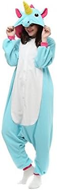 JIMINCI New Pajamas Anime Costume Adult Animal Onesie Unicorn Cosplay (L, Aqua)