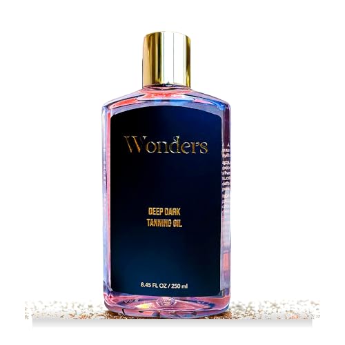 Wonders Deep Dark Tanning Oil | Fast Tan Accelerator for Dark, Bronzed Skin | Moisturizing Sun Body Oil with Coconut Oil, Carrot Oil, & Coconut Water | Vegan, Cruelty-Free | Oxybenzone-Free