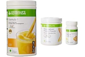 Herbalife Weight Loss Program Kit - Natural Organic Diet Meal Replacement Package for Men and Women - Nutritional Formula 1 Shake Mango - Herbal Protein Powder - Afresh Energy Drink Mix Lemon