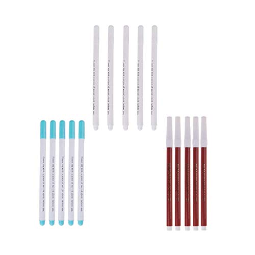5 Pieces 2mm Water Erasable Soluble Pen Fit for Fabric Cloth Temporary Marking (Blue)