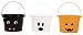 Halloween Buckets - 3-Pack Trick-or-Treat Candy Holders for Halloween Decoration, Kids Party Supplies, Bat, Ghost, and Pumpkin, 3 Assorted Designs, 8 x 5.75 x 6 Inches primary
