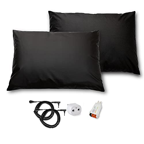 Grounding Pillow Case 2 Pack, Standard Size Pillow Covers to Improve Sleep, Energy, Snoring, and