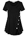 Vivilli Women's Short Sleeve Split Hemline Casual T-Shirt Blouse Tops with Buttons