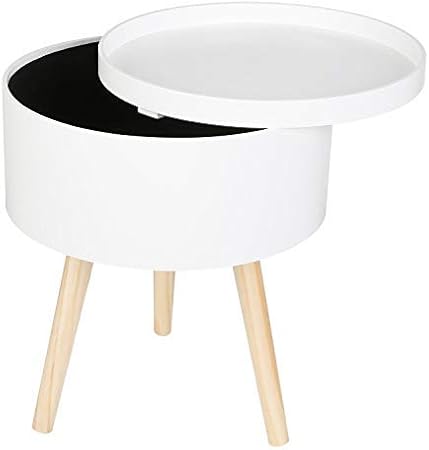 Homfa Side Table Coffee Table Round Sofa Table With Storage Box Serving Tray 38x38x46cm 1 Set Amazon Co Uk Kitchen Home