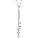 YinShan Long Chain Dainty Necklace Simple Style 925 Sterling Silver Pendant Adjustable Y Shaped Back Necklace Jewelry (multiple heart)