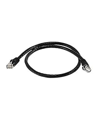 Monoprice 2-Feet 24 AWG cable de red Ethernet CAT6 550 MHz UTP de cobre desnudo, Negro (103419), Negro