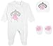 Eda Baby Girl Jeweled Crown Layette 3 Piece Gift Set 3-6M Pink