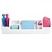 mDesign Office Supplies Desk Organizer for Scissors, Pens, Markers, Highlighters, Tape - 8 Compartments, White