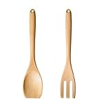 Ikea Spoon + Fork, Fits Bygel Grundtal Fintorp Kitchen Rail Hooks, Beech Wood (2 Piece) 12