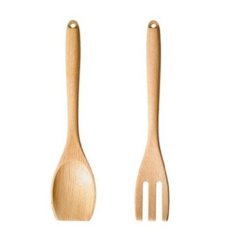 Ikea Spoon + Fork, Fits Bygel Grundtal Fintorp Kitchen Rail Hooks, Beech Wood (2 Piece) 12
