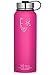 Swig Savvy Sports Water Bottle, Vacuum Insulated Stainless Steel, Double Wall Wide Mouth Leakproof Lid - 40oz (Pink)