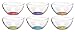 Red Co. 10.5 oz Mini Clear Glass Colored Glass Wavy Serving Prep Bowl Set of 6 for Dessert, Ice Cream