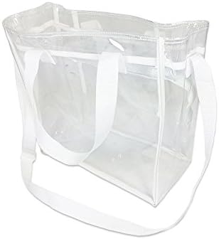 Largest Stadium Approved Clear Bag with Handles and Adjustable Strap 12x12x6 Clear Tote for Men and Women