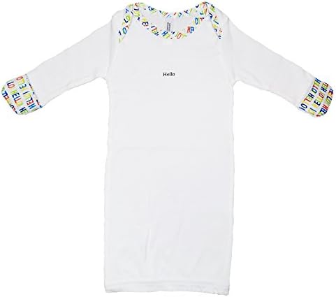 Just Arrived Collection - Unisex-baby 100% Cotton Newborn Gown (0-3 Months) (Hello)