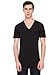 American Apparel Unisex Fine Jersey Short Sleeve V-Neck, Black, Large