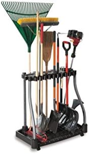 Rubbermaid Deluxe Tool Tower, Garden and Garage Storage, Holds 40 Tools, Black