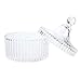 ComSaf Crystal Glass Covered Candy Dish with Lid Sugar Bowl Cookie Jar (Diameter 3.9 Inch)