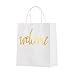 Ling's moment Set of 25 White Gold Welcome Bags for Wedding Party Gift Bags for Hotel Guests, Weekend Destination Wedding Favors