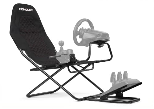 Conquer Racing Simulator for Logitec, Thrustmaster, Fanatec, Portable Folding Race Sim Cockpit