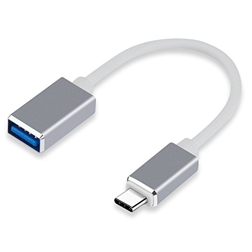 Crelander USB Type C to USB 3.0 Type A Female OTG Adapter Cable for New 12-inch MacBook for MacBook Pro 2016 and Samsung S8/S8 Plus/Note 8 or Nexus 5X/6P and Other Type-C Devices (Space Gray