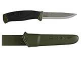 Morakniv Companion Fixed Blade Outdoor Knife with Sandvik Stainless Steel Blade, 4.1-Inch, Military Green