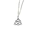 HuntGold 1X Women Celtic Knot Trinity Interweave Alloy Pendant Chain Necklace Choker(Silver)