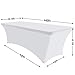 Eurmax USA Rectangular Fitted Spandex Table Covers 6ft Tablecloth Wedding Event Patio Table Decorations Stretch Table Cover for 6ft Folding Table (White)