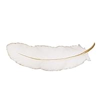 Sagebrook Home 12160-02 Resin Feather Wall Decor, White/Gold Polyresin, 23.5 x 8.5 x 2 Inches