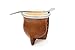Leather Wrapped Handmade Mate Gourd with Alpaca Silver Trim and Silver Bombilla. Made in Argentina (Tan, Natural Gourd)