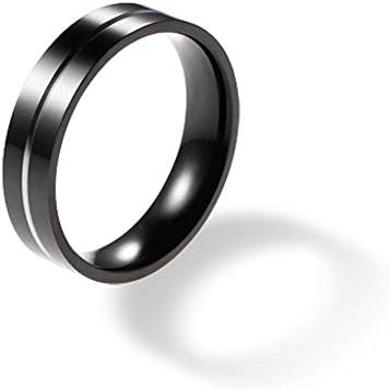 4mm Flat Black Titanium Band for Women Polish Center Grooves Comfort Fit SZ 5-10 Free Engraving Service