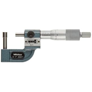 Mitutoyo 295-313 Tube Micrometer, Mechanical Counter Model, Ratchet Stop, 0-1″ Range, 0.0001″ Graduation, +/-0.00015″ Accuracy, 4.8mm Dia. Spherical Tip