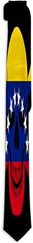 Classic Soft Comfortable Woven Mens' Tie black pirate flag image jolly roger bones combined colors venezuelan flag pirate flag combined