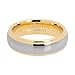 iTungsten 6mm 8mm Gold/Rose Gold Tungsten Rings for Men Women Wedding Bands Stepped Domed Polished Shiny Comfort Fit