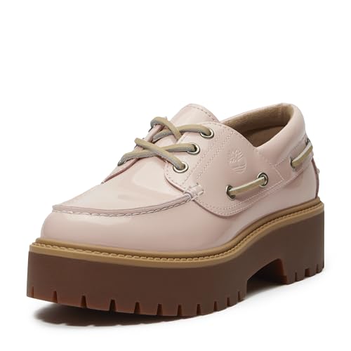 Timberland Women's Stone Street Boat Shoe, Light Pink Patent Leather, 5.5 M US