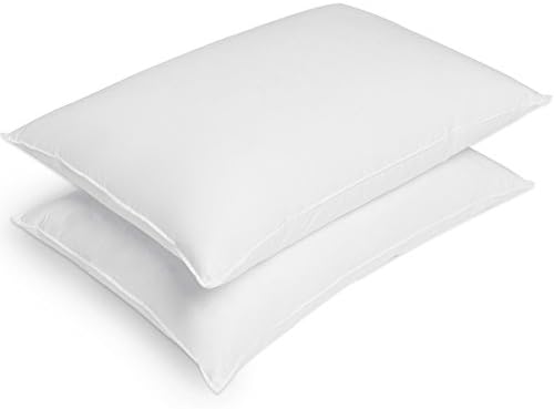 PEACE NEST Luxury Natural, Firm 600 Fill Power (2PACK) Down Pillows, King Size, White