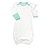 Laughing Giraffe Baby Sleep Gown w Fold Over Mittens - Ringer White w/Mint 0-3M