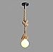 Borang 1m Single Head Vintage Thick Hemp Rope Industrial Ceiling Light Pendant E27 Base Lamp Cord（39.3 inch）