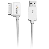 StarTech.com 1m (3 ft) Left Angle Apple® 30-pin Dock Connector to USB Cable for iPhone iPod iPad with Stepped Connector - Charge and Sync