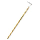 Nisaku NJP1010 Medium Length Nejiri Gama Sharpened Weeding Hoe, Authentic Tomita (Est. 1960) Japanese Stainless Steel, 4.5" Blade Width, Polished 45" Wood Handle