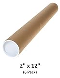 Mailing Tubes with Caps, 2 inch x 12 inch (6 Pack) | MagicWater Supply