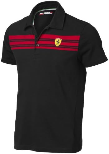 Ferrari Black X-Small Striped Polo Shirt
