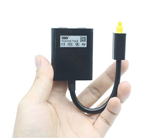 C-zone Black 2 Way Digital Toslink Optical Fiber SPDIF Audio Y Splitter 1 to 2 Cable Adapter DVD CD