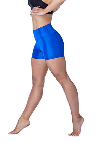 West Zero Two Womens Shorts 3" Compression High Waisted Tummy Control with Back Zip Pocket
