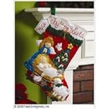 Bucilla 18-Inch Christmas Stocking Felt Applique Kit, 86170 Nativity Baby