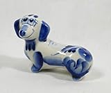 RUSSIAN GZHEL PORCELAIN FIGURINE DACHSHUND #0160