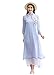Womens Loose Chinese Wind Embroidered Fake Two Piece Split Long Linen Dress