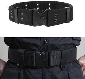 SLB Works Men's Adjustable Army Military Tactical Belts Heavy-Duty Combat Waistband (Black)