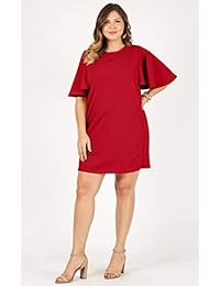 Vestido de cóctel de manga corta para mujer, talla grande, fabricado en Estados Unidos