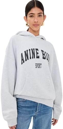 Amazon.com: ANINE BING Women's Jaci Monogram Sweatshirt, Ivory, L